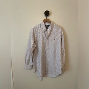 Polo by Ralph Lauren Blake Purple Cream White Check Plaid Long Sleeve Shirt L